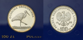 Coins Poland People Republic (PRL)
POLSKA / POLAND / POLEN / POLOGNE / POLSKO

PRL. 100 zlotych 1982 Bocian 

Moneta w oryginalnym niebieskim pud...