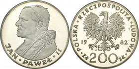 Coins Poland People Republic (PRL)
POLSKA / POLAND / POLEN / POLOGNE / POLSKO

PRL. 200 zlotych 1982 John Paul II PROOF - RARE 

DuE