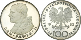 Coins Poland People Republic (PRL)
POLSKA / POLAND / POLEN / POLOGNE / POLSKO

PRL. 100 zlotych 1982 John Paul II , PROOF 

Moneta wybita stemple...