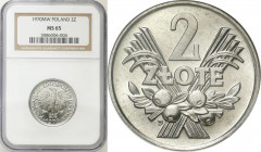 Coins Poland People Republic (PRL)
POLSKA / POLAND / POLEN / POLOGNE / POLSKO

PRL. 2 zlote 1970 jagody aluminium NGC MS65 

Menniczy egzemplarz....