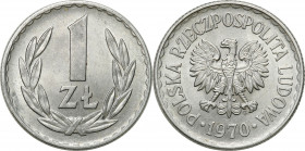 Coins Poland People Republic (PRL)
POLSKA / POLAND / POLEN / POLOGNE / POLSKO

PRL. 1 zloty 1970 aluminium 

Wspaniale zachowana moneta. Rzadszy ...