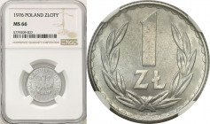 Coins Poland People Republic (PRL)
POLSKA / POLAND / POLEN / POLOGNE / POLSKO

PRL. 1 zloty 1976 aluminium NGC MS66 

Idealnie zachowany egzempla...