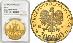 Polish Gold Coins since 1990
POLSKA / POLAND / POLEN / GOLD / ZLOTO

III RP. 200.000 zlotych 1990 SolidarnoE�D� 39 mm NGC PF69 ULTRA CAMEO (2 MAX) ...