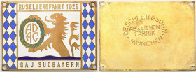 Collection plaque Automotive - Auto Clubs
POLSKA / POLAND / POLEN / HUNGARY / DEUTSCHLAND / FRANCE

Germany, car plaque - Ruselbergfahrt 1928, GauS...
