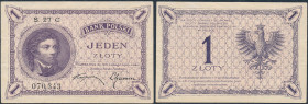 Polish banknotes, notes and bonds
POLSKA / POLAND / POLEN / PAPER MONEY / BANKNOTE

1 zloty 1919 seria 27 C - RZADKI 

UkoE�ne zE�amania. E�adny,...