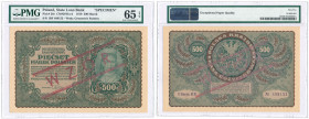 Polish banknotes, notes and bonds
POLSKA / POLAND / POLEN / PAPER MONEY / BANKNOTE

WZC�R. 500 polish mark 1919 I seria BF, PMG EPQ 65 

Czerwony...