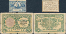 Polish banknotes, notes and bonds
POLSKA / POLAND / POLEN / PAPER MONEY / BANKNOTE

5 zlotych 1925 seria A, 10 groszy (groschen) 1924 

Rzadsze b...
