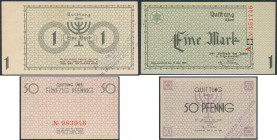 Polish banknotes, notes and bonds
POLSKA / POLAND / POLEN / PAPER MONEY / BANKNOTE

Ghetto Lodz (Litzmannstadt). 50 fenig i 1 marka 1940 seria A - ...