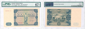 Polish banknotes, notes and bonds
POLSKA / POLAND / POLEN / PAPER MONEY / BANKNOTE

500 zlotys 1947 series T2 PMG 67 EPQ (2 MAX) - RARITY R4 

Ba...