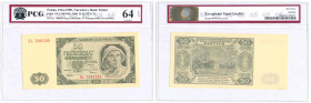 Polish banknotes, notes and bonds
POLSKA / POLAND / POLEN / PAPER MONEY / BANKNOTE

50 zlotys 1948 series EL, PCG 64 EPQ (MAX) 

NajwyE
