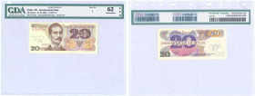 Polish banknotes, notes and bonds
POLSKA / POLAND / POLEN / PAPER MONEY / BANKNOTE

20 zlotys 1982, series Z - Heidrich's autograph - GDA 62 EPQ 
...
