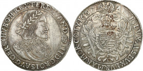 Austria
Austria. Ferdinand III (1637-1657). Thaler 1657 KB, Kremnica - ADNY 

Aw.: Popiersie w prawo w wieE�cu laurowym, napis wokoE�oRw.: DwugE�ow...
