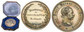 Austria
Austria. Francis Joseph I (1848-1916). State Medal for services to agriculture, silver 

Aw.: Popiersie Franciszek JC3zef I w prawo, napis ...