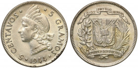 Dominican Republic
Dominican Republic. 5 centavos 1944 - BEAUTIFUL 

PiD�knie zachowany egzemplarz. Rzadsza moneta w tym stanie zachowania.KM 18a
...
