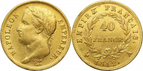 France
France, Napoleon Bonaparte (1804-1815). 40 francs 1812 A, Paris 

Resztki poE�ysku.Friedberg 505; Gadoury 1084

Details: 12,89 g Au .900 ...