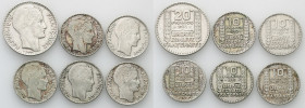 France
France, 10, 20 francs 1929-1934, Paris, set of 6 coins 

Zestaw zawiera 6 srebrnych monet z lat 1929-1934

Details: 69,57 g Ag .680 
Cond...