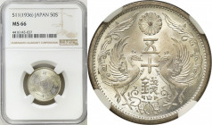 Japan
Japan, Hirohito (Showa). 50 sen Yr. 11 (1936) NGC MS66 

WyE�mienicie zachowana moneta z blaskiem menniczym.KM Y# 50

Details: 
Condition:...
