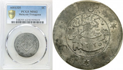 Malaysia
Malaysia - Trengganu. ent, AH 1325 (1907) PCGS MS62 (MAX) - RARE 

Numizmat serii cynowych monet wybitych dla lokalnegosuE�tana.NajwyE