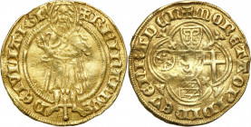 Netherlands
Netherlands, Geldern Reinhold IV (1394-1402). Goldgulden (Florin d'or) (1394-1402), Venray - RARE 

Aw.: E�wiD�ty Jan stojD�cy na wpros...