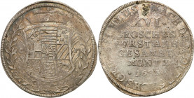 Germany
Germany, Johann Georg II, Viktor Amadeus, Wilhelm, Carl Wilhelm and Emanuel Lebrecht (1665-1699). XVI Groschen = Gulden 1683, CP-Zerbst - RAR...