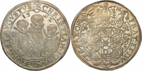 Germany
Germany, Saxony. Christian II, Georg Johann I and August (1591-1611). Thaler 1592 HB, Dresden - NO 

Aw.: Trzej bracia stojD�cy na wprost, ...