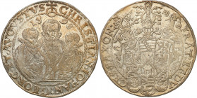 Germany
Germany, Saxony. Christian II, Georg Johann I and August (1591-1611). Thaler 1598 HB, Dresden - BEAUTIFUL 

Aw.: Trzej bracia stojD�cy na w...