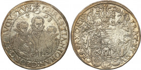 Germany
Germany, Saxony. Christian II, Georg Johann I and August (1591-1611). Thaler 1598 HB, Dresden - NO 

Aw.: Trzej bracia stojD�cy na wprost, ...