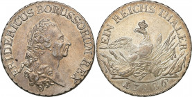 Germany
Germany, Prussia. Frederick II the Great (1740-1786). Thaler 1786 A, Berlin - NO 

Bardzo E�adnie zachowana moneta. PoE�ysk, zE�otawa patyn...