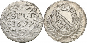Switzerland
Switzerland, Zrich. 5 shillings = 20 rapen - RARE 

Blask menniczy, bardzo E�adnie zachowane.Rzadki typ monety. 

Details: 2,40 g Ag ...