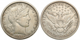 USA (United States of America)
USA. 1/2 dollar 1897 Oh, New Orleans 

Tzw. b�Barber Half Dollar. Rzadszy typ monety.E�adny egzemplarz z delikatnD� ...