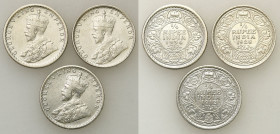 British India
India, George V (1910-1936). 1/4 rupee 1912-1934, set of 3 coins 

Bardzo E�adnie i piD�knie zachowane.

Details: Ag 
Condition: 2...