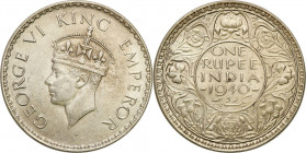 British India
India, George VI (1936-1952). 1 rupee 1940, Bombay 

Bardzo E�adnie zachowane.KM 556

Details: 11,65 g Ag 
Condition: 2+ (EF+)