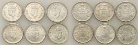 British India
India, George VI (1936-1952). 1/4 rupee 1943, Bombay, set of 6 coins 

Bardzo E�adnie i piD�knie zachowane.

Details: Ag 
Conditio...