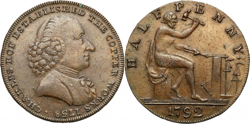 Great Britain
England, Cheshire, Macclesfield. 1/2 pence 1792 Charles Roe 

B...