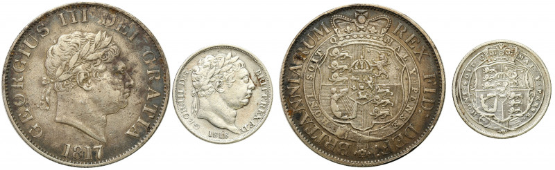 Great Britain
England. George III (1760-1820). 1/2 Krown 1817 and sixpence 1816...