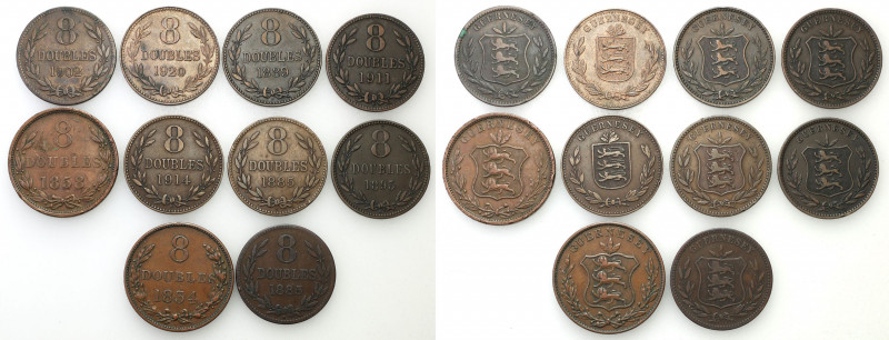 Great Britain
Guernsey. 8 doubles 1834 - 1914, set of 10 coins 

Monety w rC3...