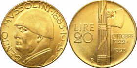 Italy
Italy, Benito Mussolini (1883-1945). 20 lire 1945 

PiD�knie zachowane. 

Details: 6,47 g Au 
Condition: 1/1- (UNC/UNC-)