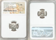 MACEDONIAN KINGDOM. Alexander III the Great (336-323 BC). AR drachm (16mm, 6h). NGC VF. Posthumous issue of Lampsacus, ca. 310-301 BC. Head of Heracle...