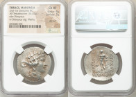 THRACE. Maroneia. Ca. 2nd-1st centuries BC. AR tetradrachm (30mm, 16.47 gm, 12h). NGC Choice XF 4/5 - 3/5, die shift, marks. Head of young Dionysus ri...