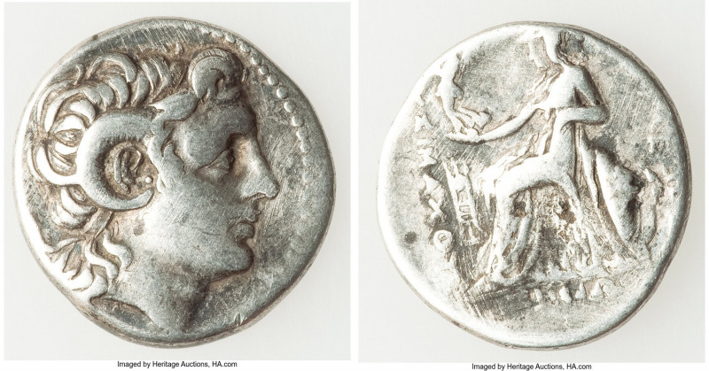 THRACIAN KINGDOM. Lysimachus (305-281 BC). AR drachm (18mm, 4.15 gm, 12h). VF, b...