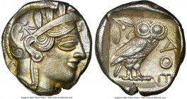ATTICA. Athens. Ca. 440-404 BC. AR tetradrachm (25mm, 17.23 gm, 1h). NGC Choice AU 5/5 - 5/5. Mid-mass coinage issue. Head of Athena right, wearing cr...