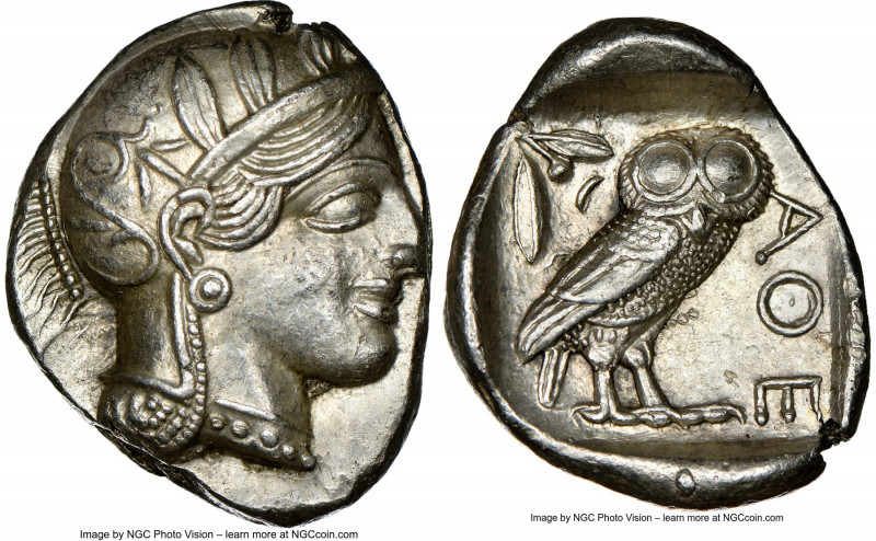 ATTICA. Athens. Ca. 440-404 BC. AR tetradrachm (27mm, 17.20 gm, 7h). NGC Choice ...