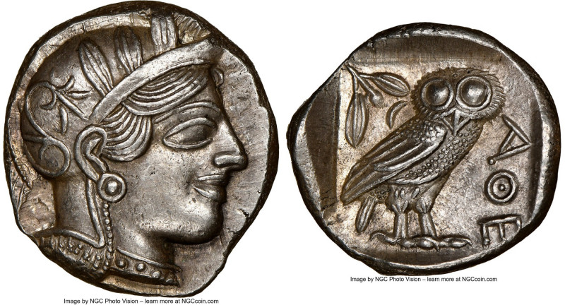 ATTICA. Athens. Ca. 440-404 BC. AR tetradrachm (26mm, 17.20 gm, 9h). NGC Choice ...
