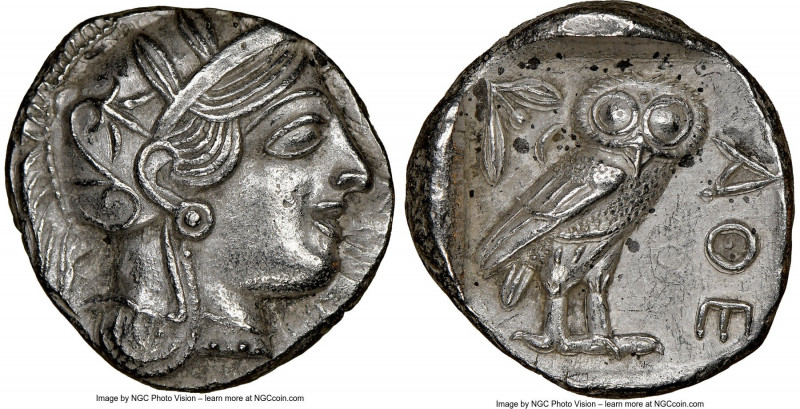 ATTICA. Athens. Ca. 440-404 BC. AR tetradrachm (24mm, 17.08 gm, 9h). NGC Choice ...