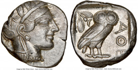 ATTICA. Athens. Ca. 440-404 BC. AR tetradrachm (24mm, 17.18 gm, 8h). NGC AU 4/5 - 4/5. Mid-mass coinage issue. Head of Athena right, wearing crested A...