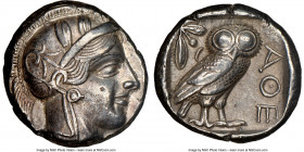 ATTICA. Athens. Ca. 440-404 BC. AR tetradrachm (23mm, 17.15 gm, 4h). NGC Choice XF 5/5 - 5/5. Mid-mass coinage issue. Head of Athena right, wearing cr...