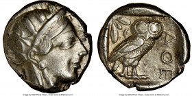 ATTICA. Athens. Ca. 440-404 BC. AR tetradrachm (24mm, 17.19 gm, 3h). NGC Choice XF 4/5 - 4/5. Mid-mass coinage issue. Head of Athena right, wearing cr...