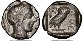 ATTICA. Athens. Ca. 440-404 BC. AR tetradrachm (26mm, 17.16 gm, 5h). NGC XF 5/5 - 4/5. Mid-mass coinage issue. Head of Athena right, wearing crested A...