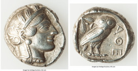 ATTICA. Athens. Ca. 440-404 BC. AR tetradrachm (25mm, 17.18 gm, 4h). Choice XF, brushed, marks. Mid-mass coinage issue. Head of Athena right, wearing ...