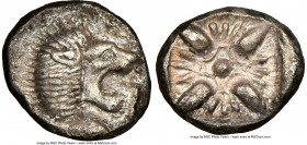 IONIA. Miletus. Ca. late 6th-5th centuries BC. AR 1/12 stater or obol (11mm). NGC XF. Milesian standard. Forepart of roaring lion left, head reverted ...
